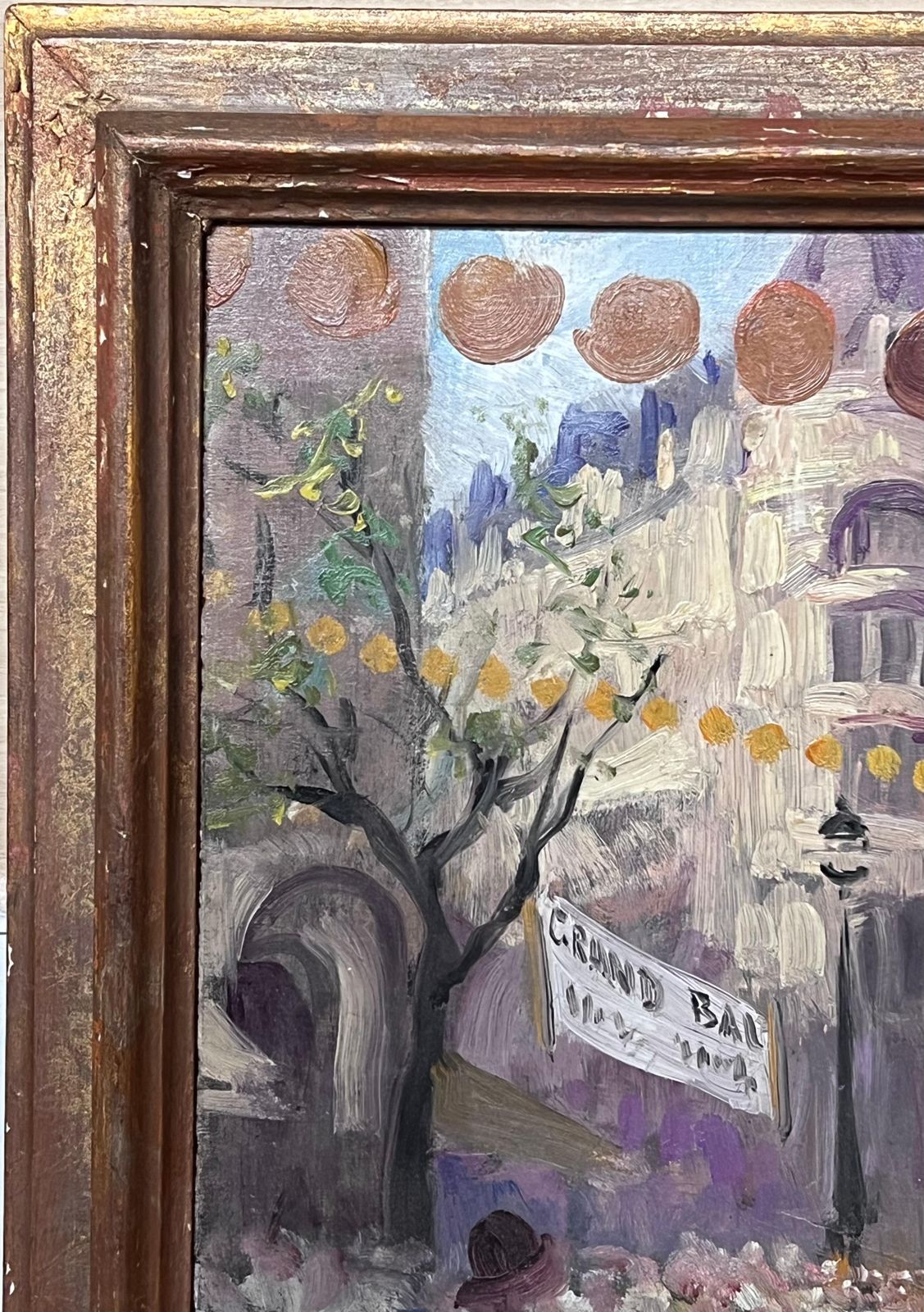 Marcelle Krier   Lambrette 1930s French Impressionist Oil Painting Busy French Market Festival Street Scene 1930's photo 895.0