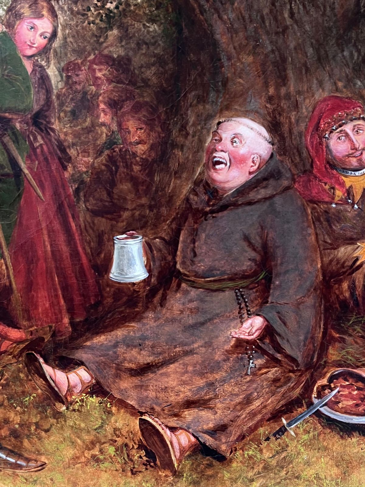 1850.0 English Victorian Oil Large 19th Century English Victorian Oil Painting Robin Hood & Merry Men photo