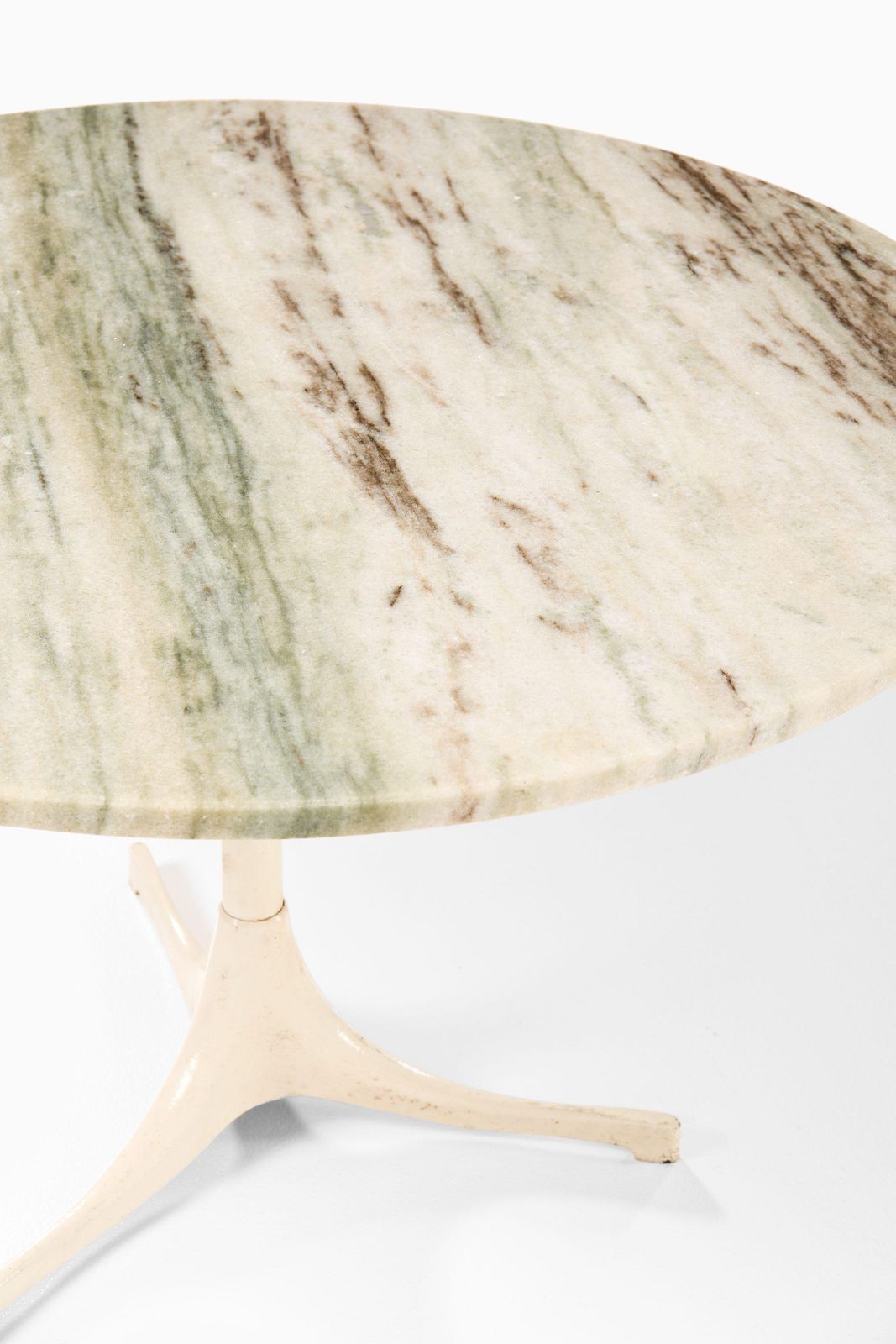 Coffee Table In White Metal And Marble Top Attributed To George Nelson, 1960's photo buy