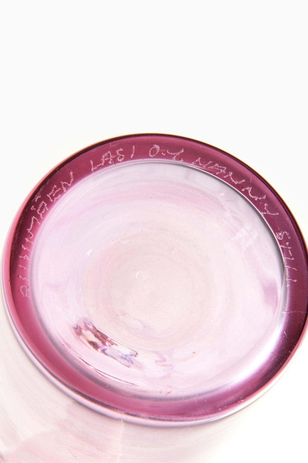 Glass Vase In Pink By Nanny Still, 1950's photo for sale
