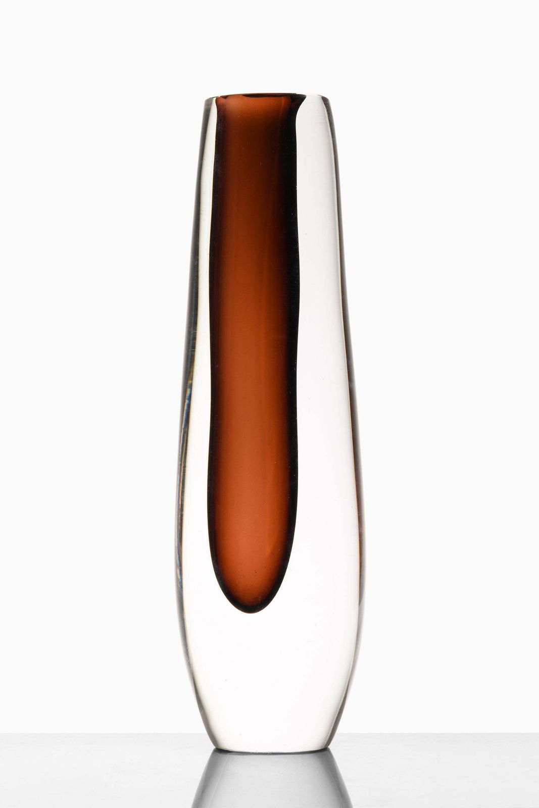 Glass Vase In Dark Brown By Vicke Lindstrand, 1960's photo Home Decor