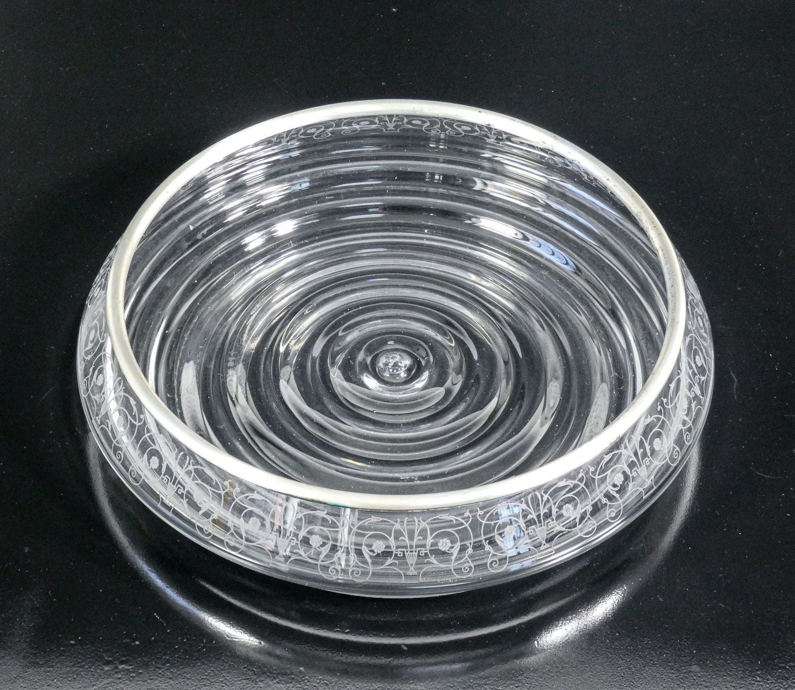 Centerpiece Vase, Fruit Bowl Baccarat Decoration Rohan Silver Rim 800 photo 491.0