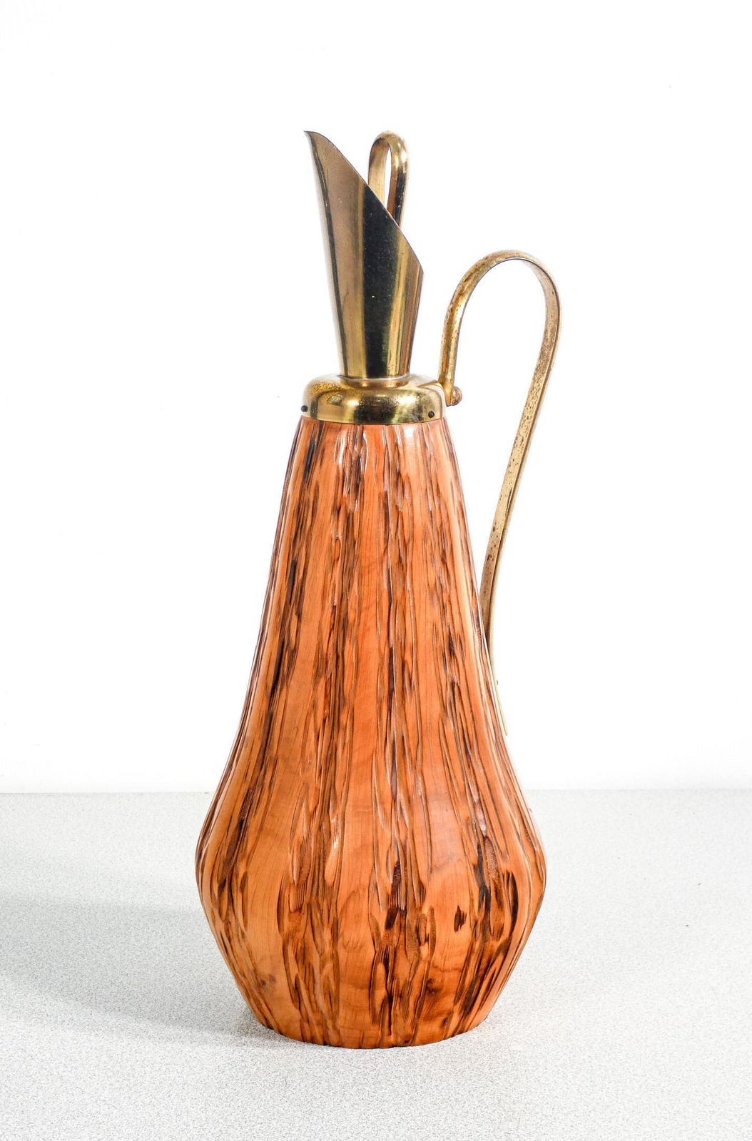 Pitcher, Design Aldo Tura For Macabò. Wood And Brass. Italy, 50s photo furniture