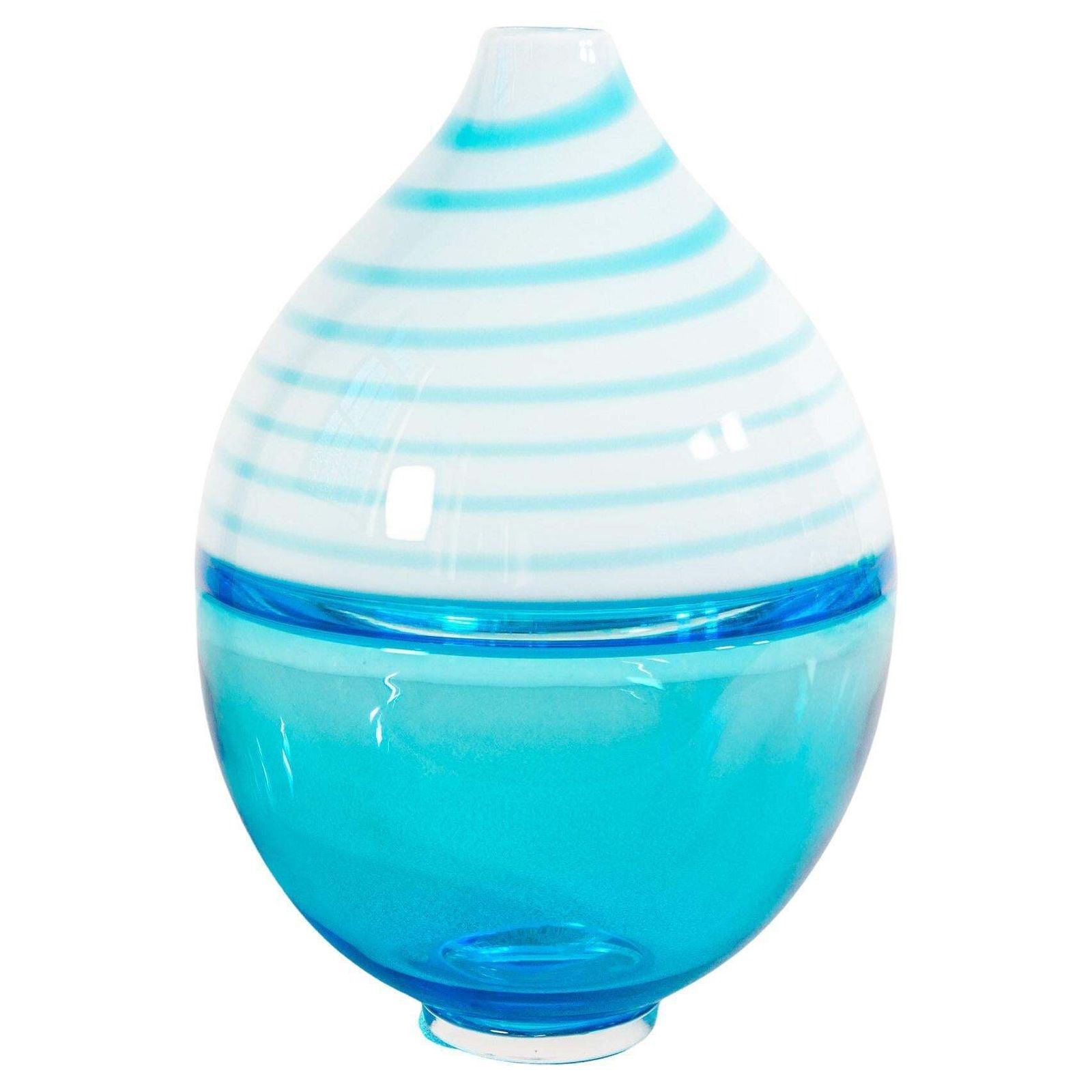 Blown Glass Vase Design Paolo Crepax. Large Blue Version. 1990s