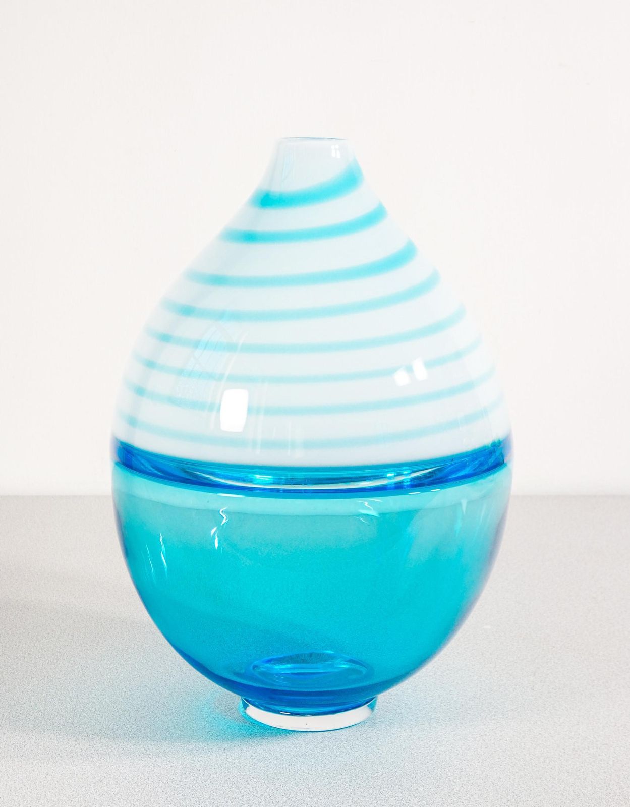 Blown Glass Vase Design Paolo Crepax. Large Blue Version. 1990s photo furniture