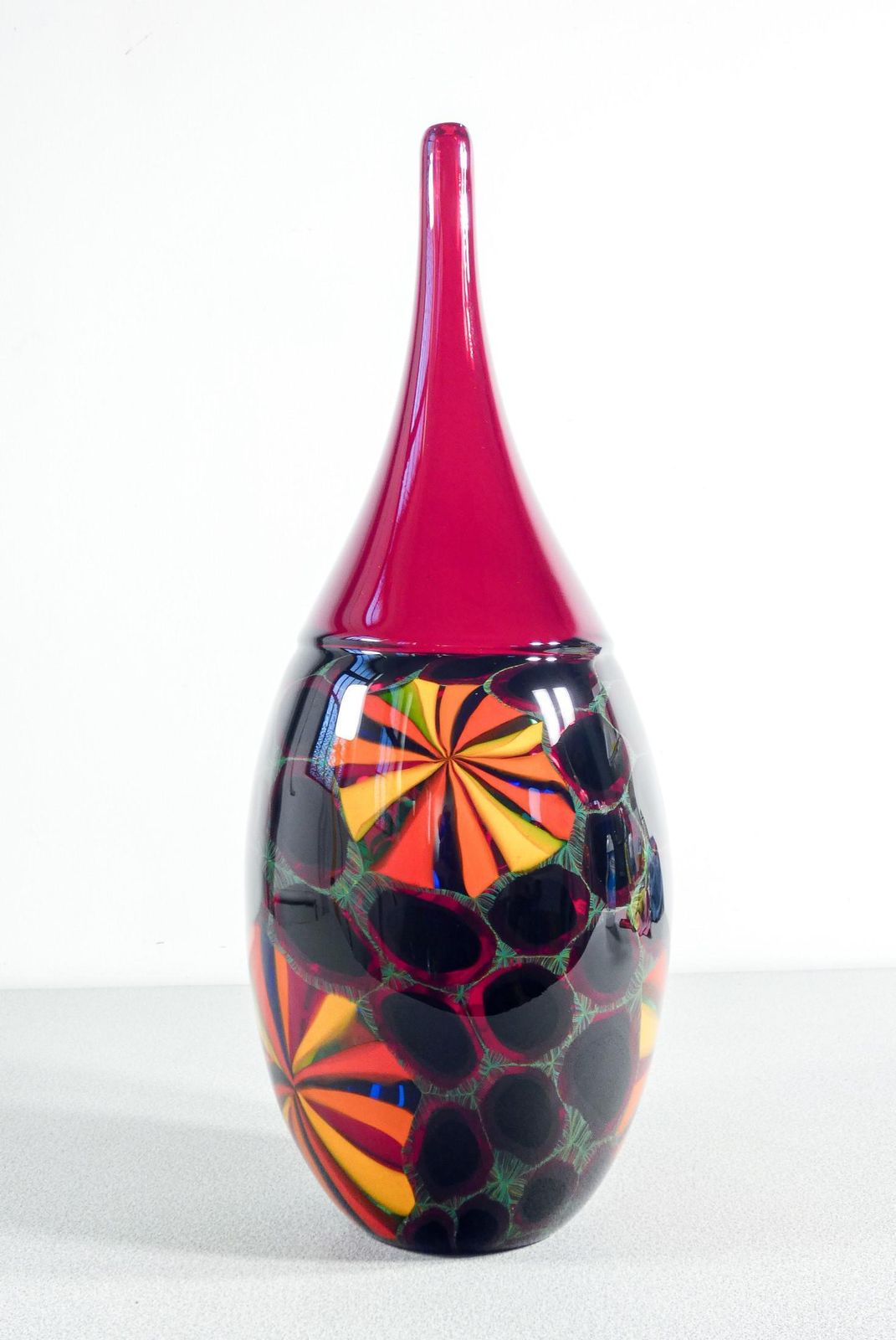Blown Glass Vase Design Paolo Crepax. 1990s photo vintage