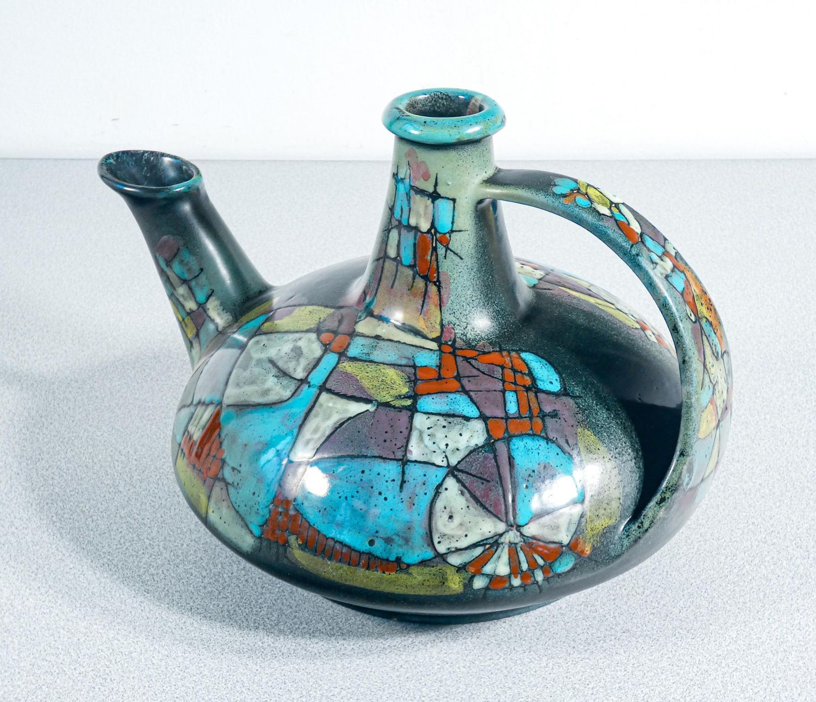 Glazed Ceramic Pitcher, Design Nanni Valentini For Bruno Baratti. Anni 60 photo vinterior