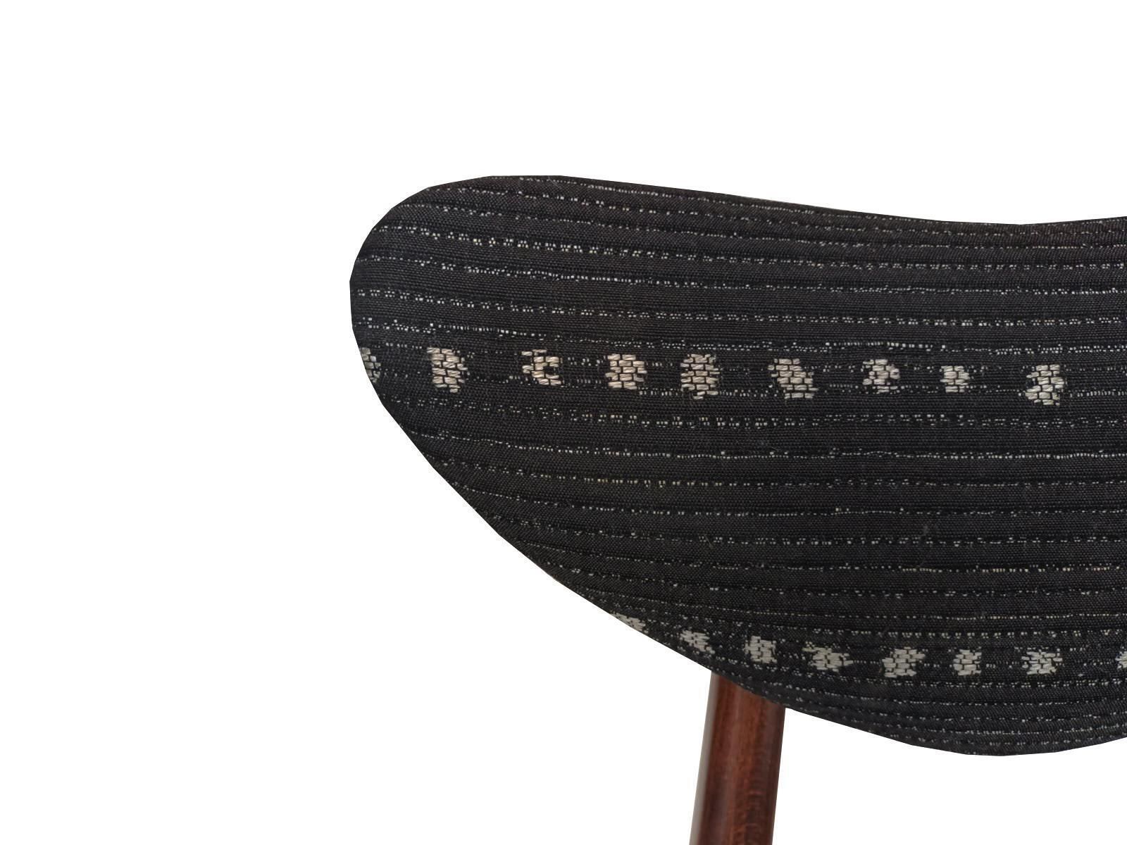 Mid Century Heart Chair In Black Perennials Dotty Fabric, Europe, 1960s photo Furniture
