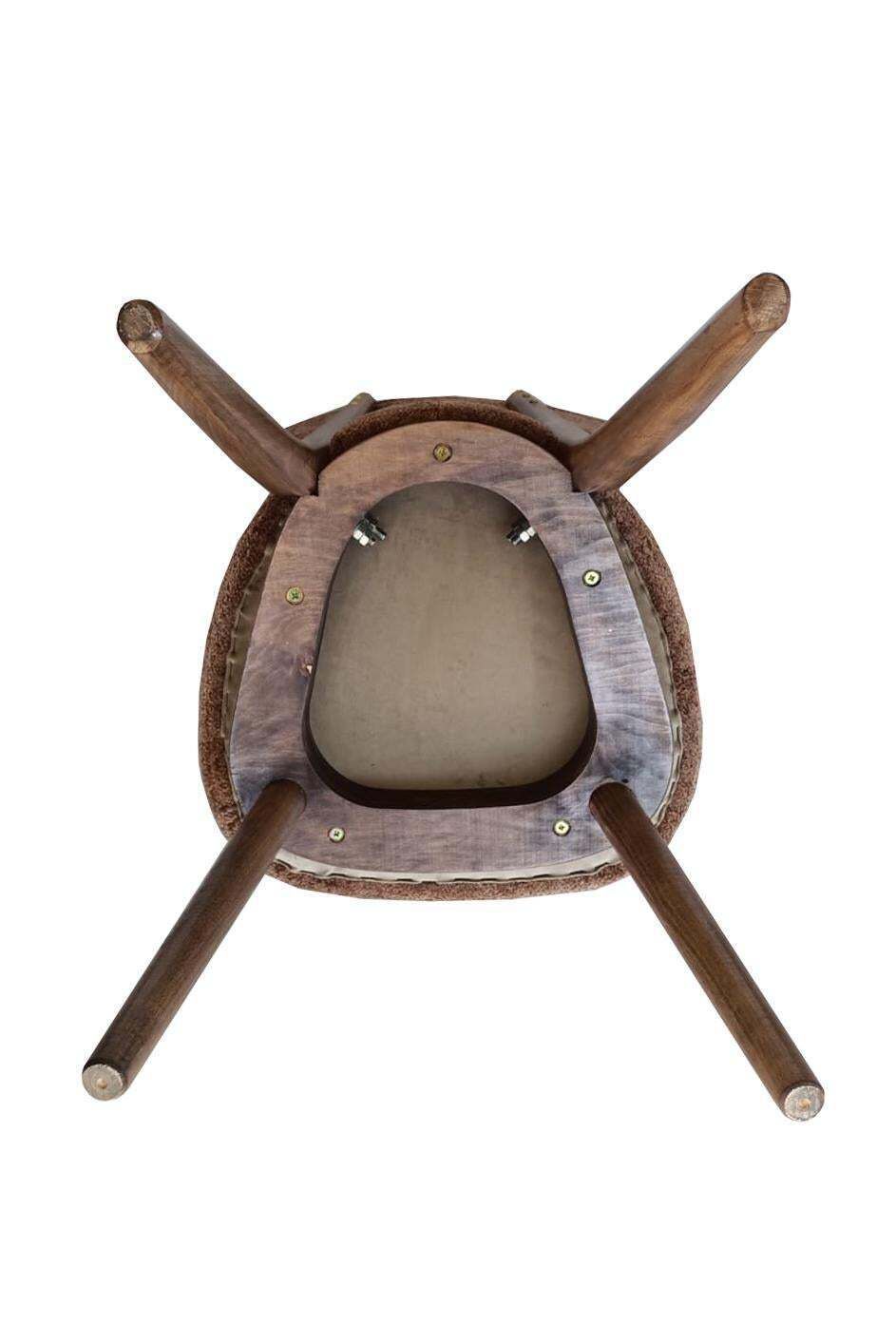 photo furniture Mid Century Heart Chair In Brown Orange Velvet, Europe, 1960s