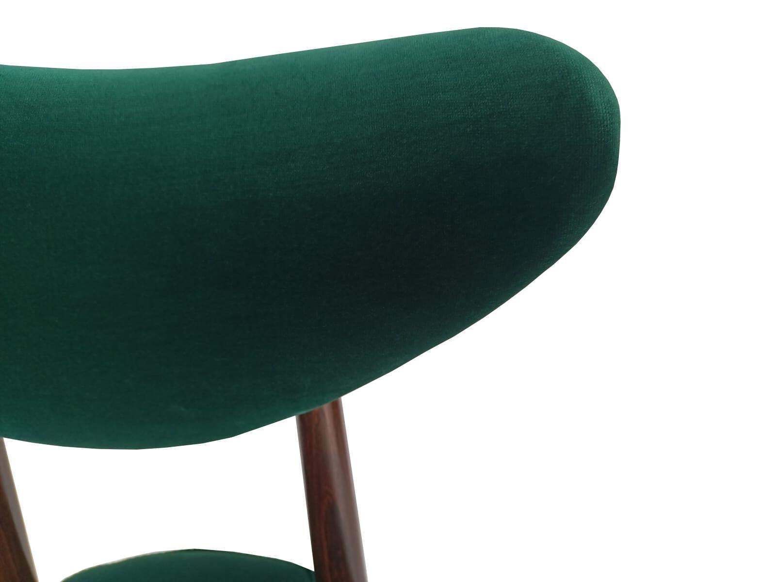 Furniture Set Of Ten Mid Century Heart Chairs, Green Cotton Velvet By Dedar, Europe, 1960s photo