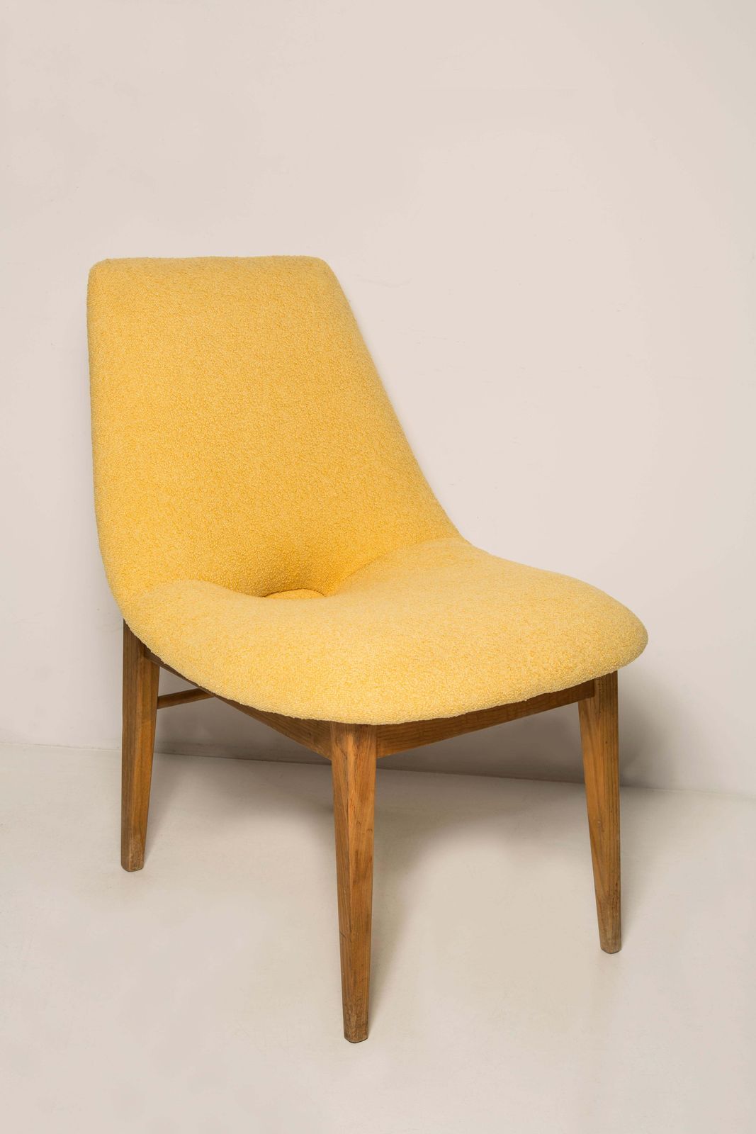 Rare Mid Century Yellow Shell Chair, H.Lachert, Europe, 1960s photo for sale