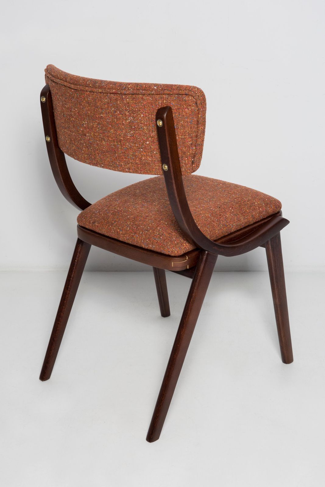 Set Van Vier Mid Century Modern Bumerang Stoelen, Oranje Mélange, Polen, Jaren 1960 photo buy