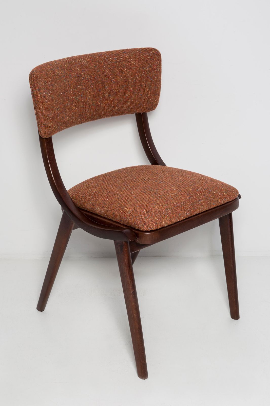 Mid Century Modern Bumerang Chair, Orange Melange, Poland, 1960s photo furniture