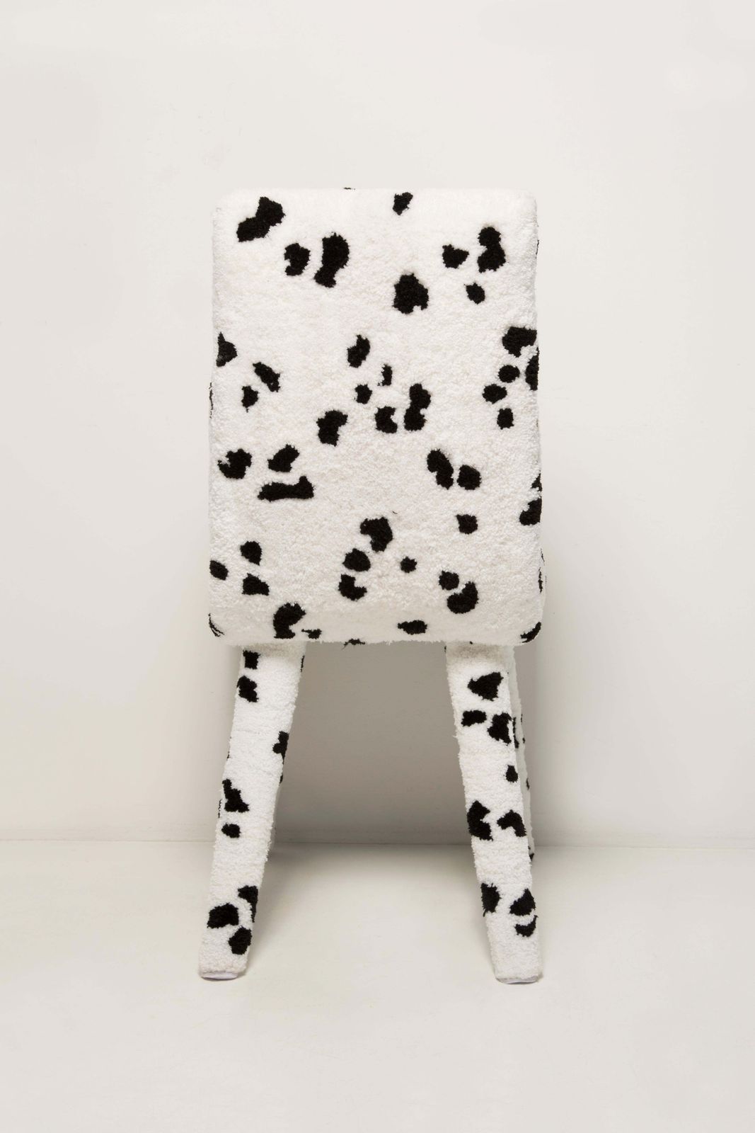 Furniture Mid Century Hand Tufting Cruella Dalmatian Wool, Rajmund Halas Chair, 1960s photo