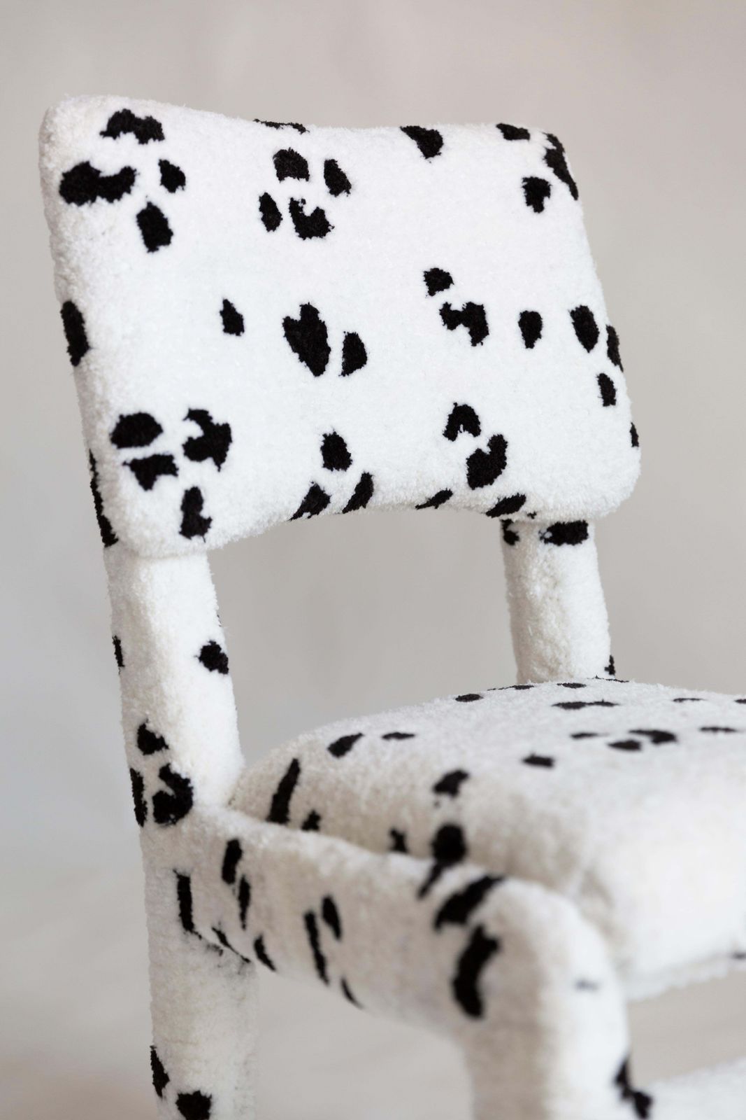 photo buy Six Mid Century Hand Tufting Dalmatian Chairs, Rajmund Halas, Poland, 1960s