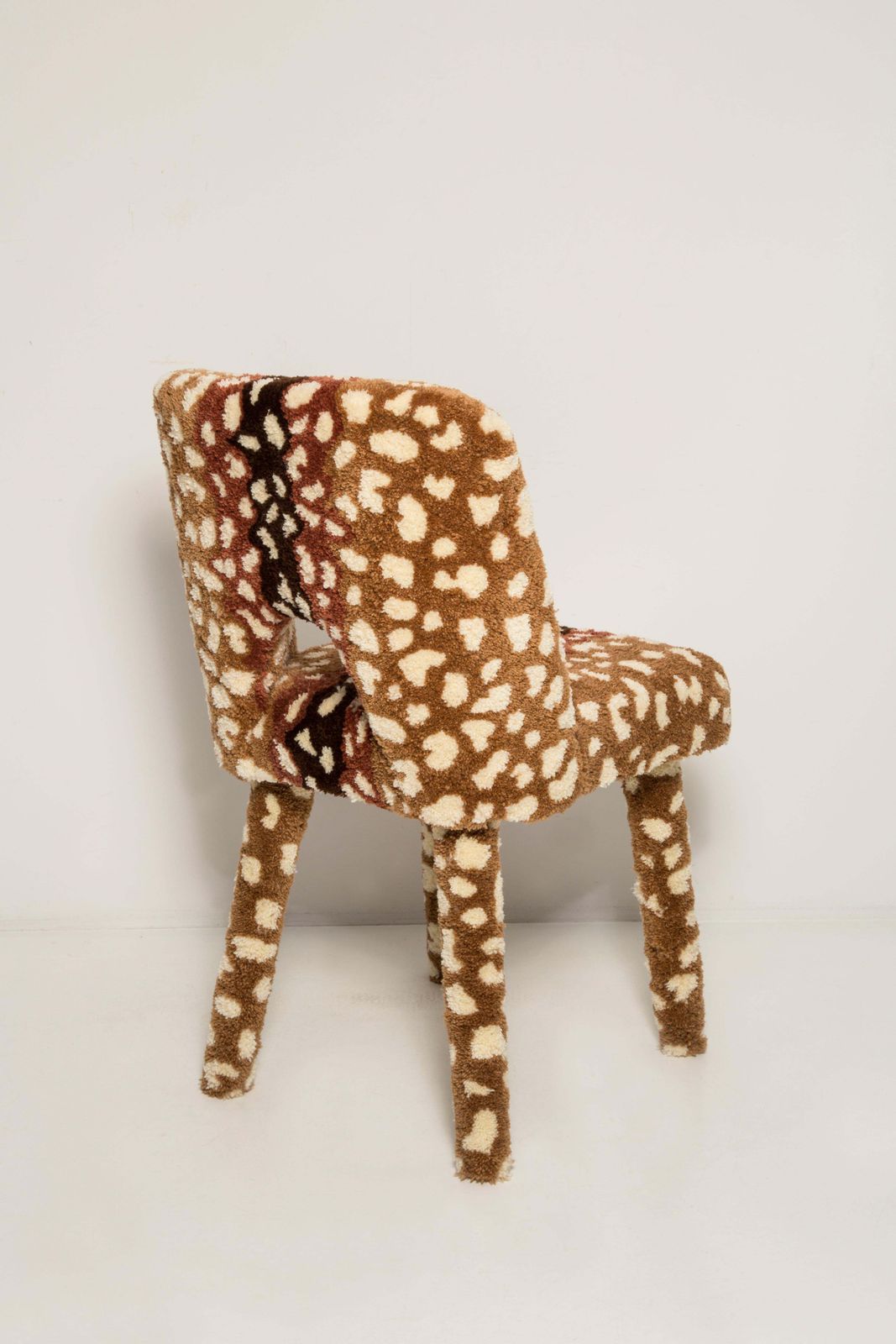 Set Of 4 Mid Century Hand Tufting Roe Deer Bambi Wool Shell Chairs, Europe 1960s photo Furniture