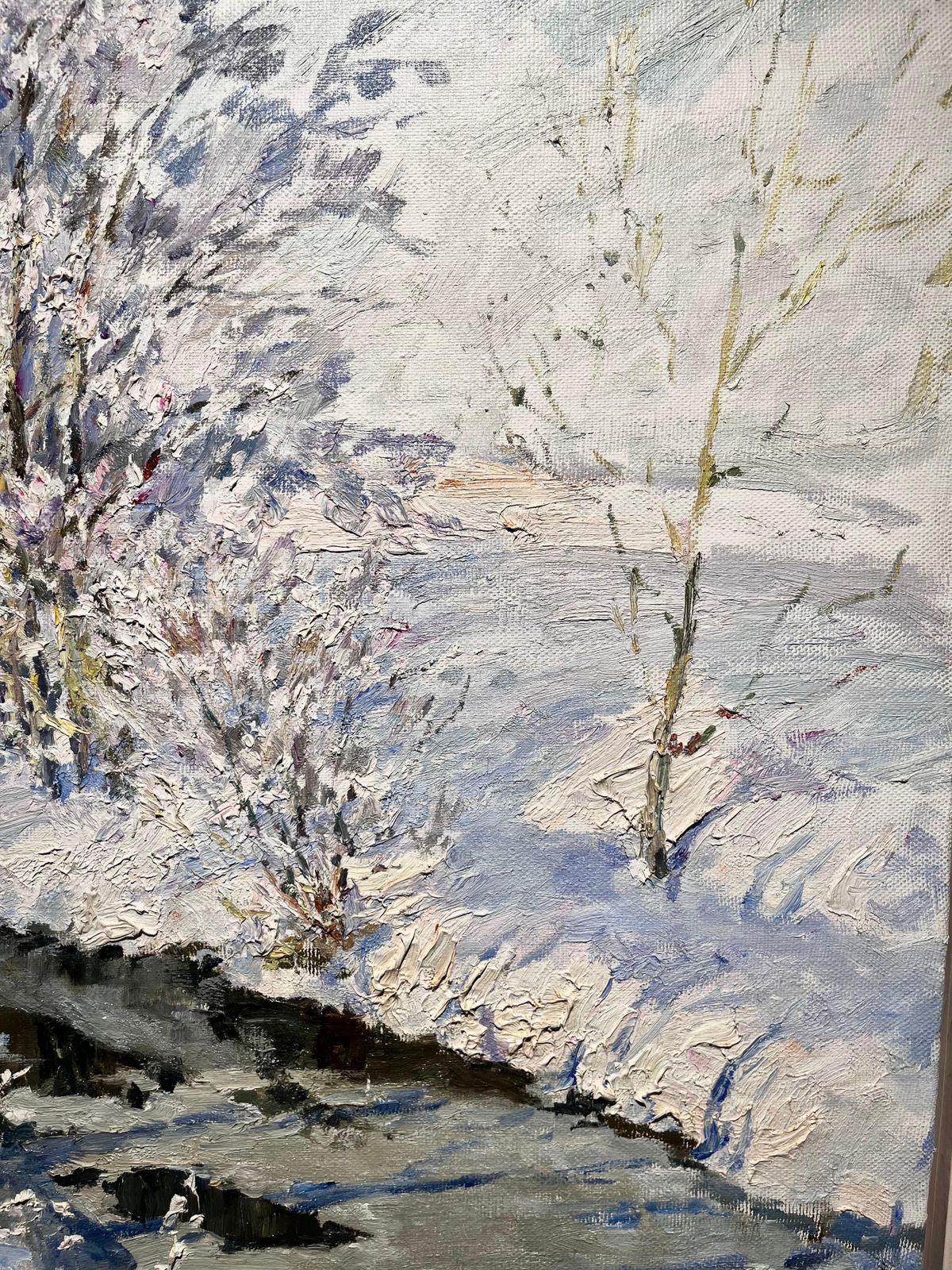 Georgij Moroz"Brina" Olio Cm. 90 X 85  2000  Paesaggio Innevato200 photo Art