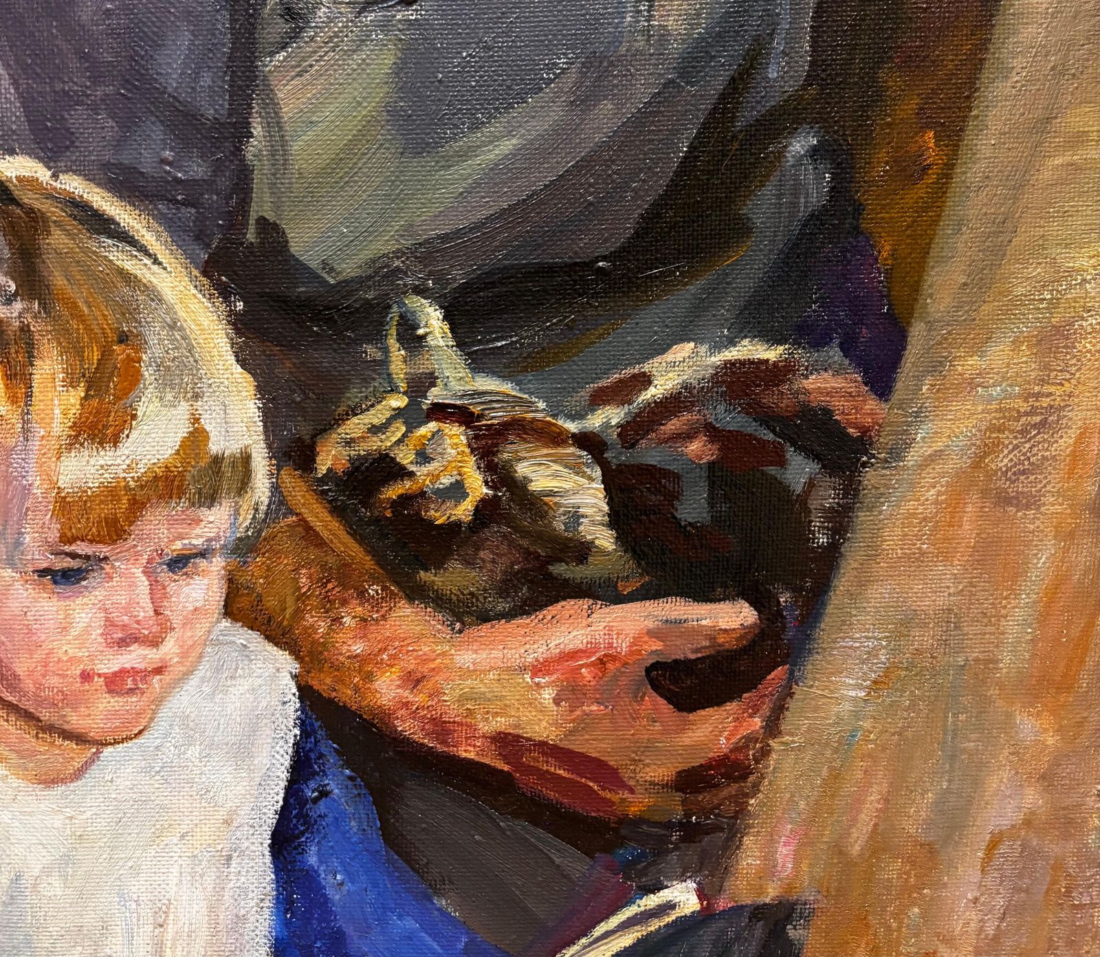Andrei Levitine "Le Favole Della Nonna" Olio Su Tela 93 X 93  19891989 photo for sale