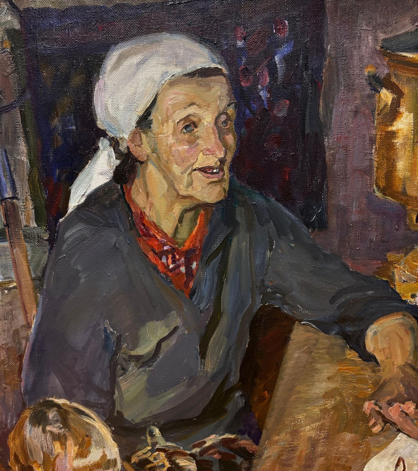 Andrei Levitine "Le Favole Della Nonna" Olio Su Tela 93 X 93  19891989 photo 7748.0