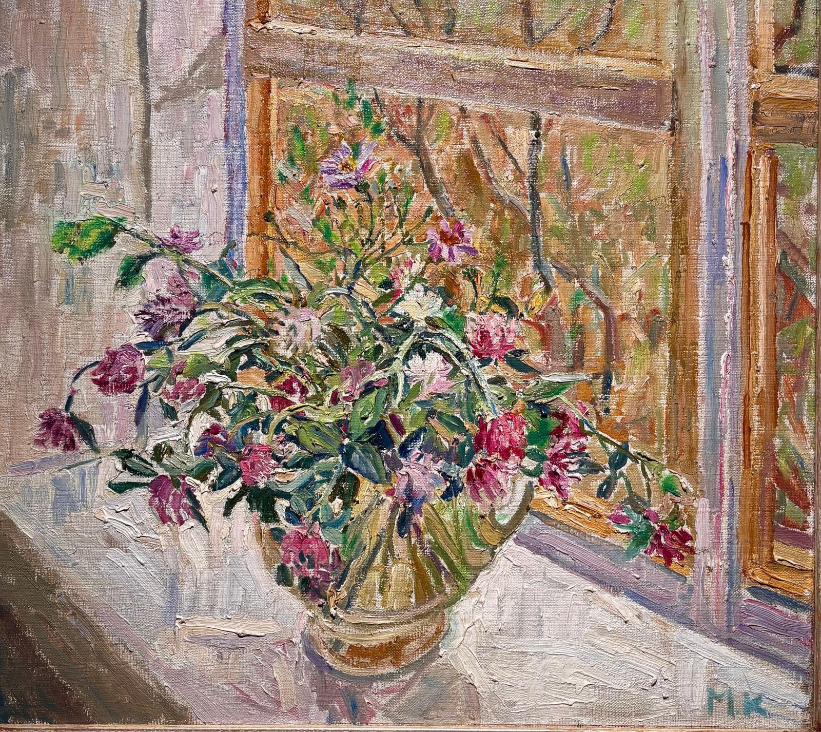 Maya Kopitzeva" Fiori Sulla Finesta" Olio Cm. 55 X 501998 photo furniture