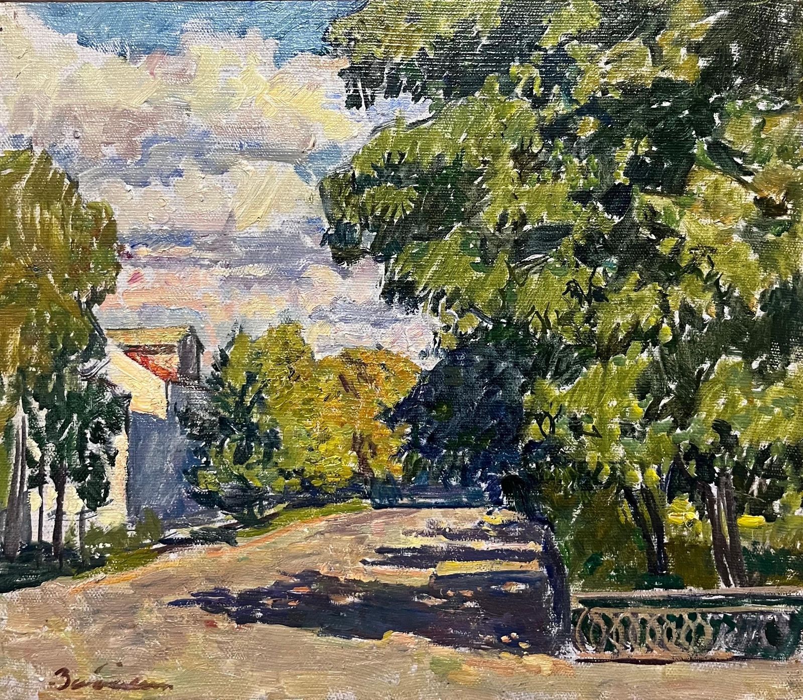 Vyacheslav Zabelin"Sunny Day"  Landscape  Oil  Cm. 40 X 39   19701970 photo furniture