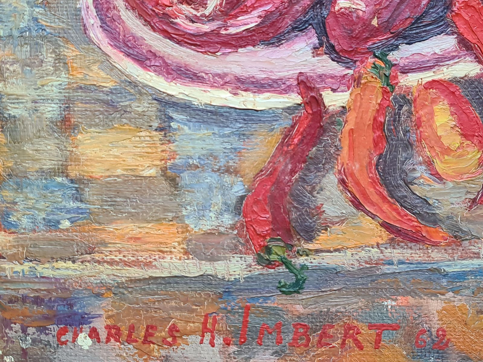 Charles H Imbertfrench Post Impressionist Still Life, Red Peppers, Homage To Cezanne1962 photo furniture