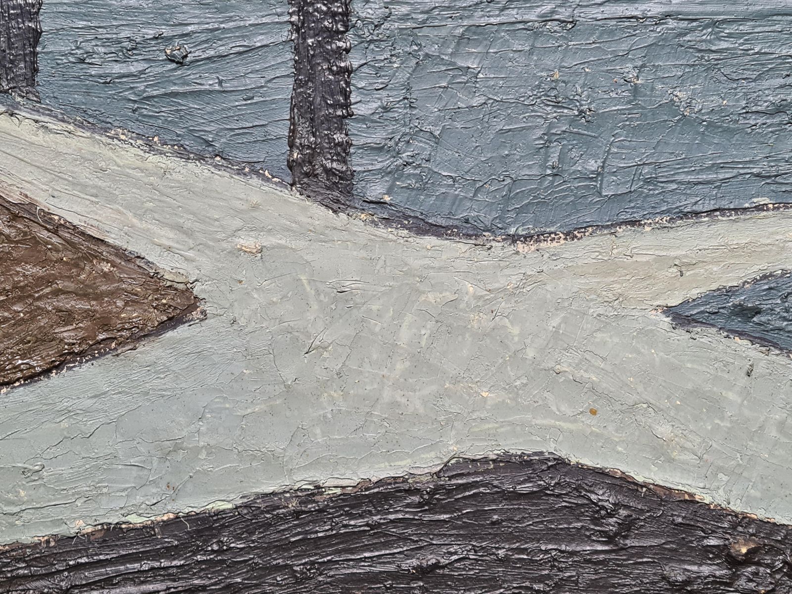 Martini Lavanturemid Century Modern Large French Oil On Board Landscape, Paysage De Beauce1957 photo 1550.0