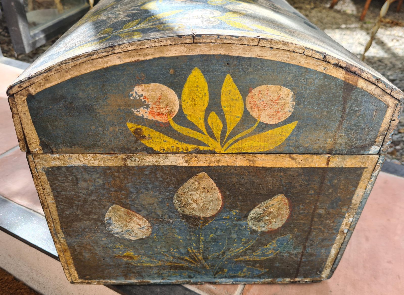 photo vinterior Unknowneuropean 19th Century Folk Art Painted Wooden Hope, Bridal Wedding Chest