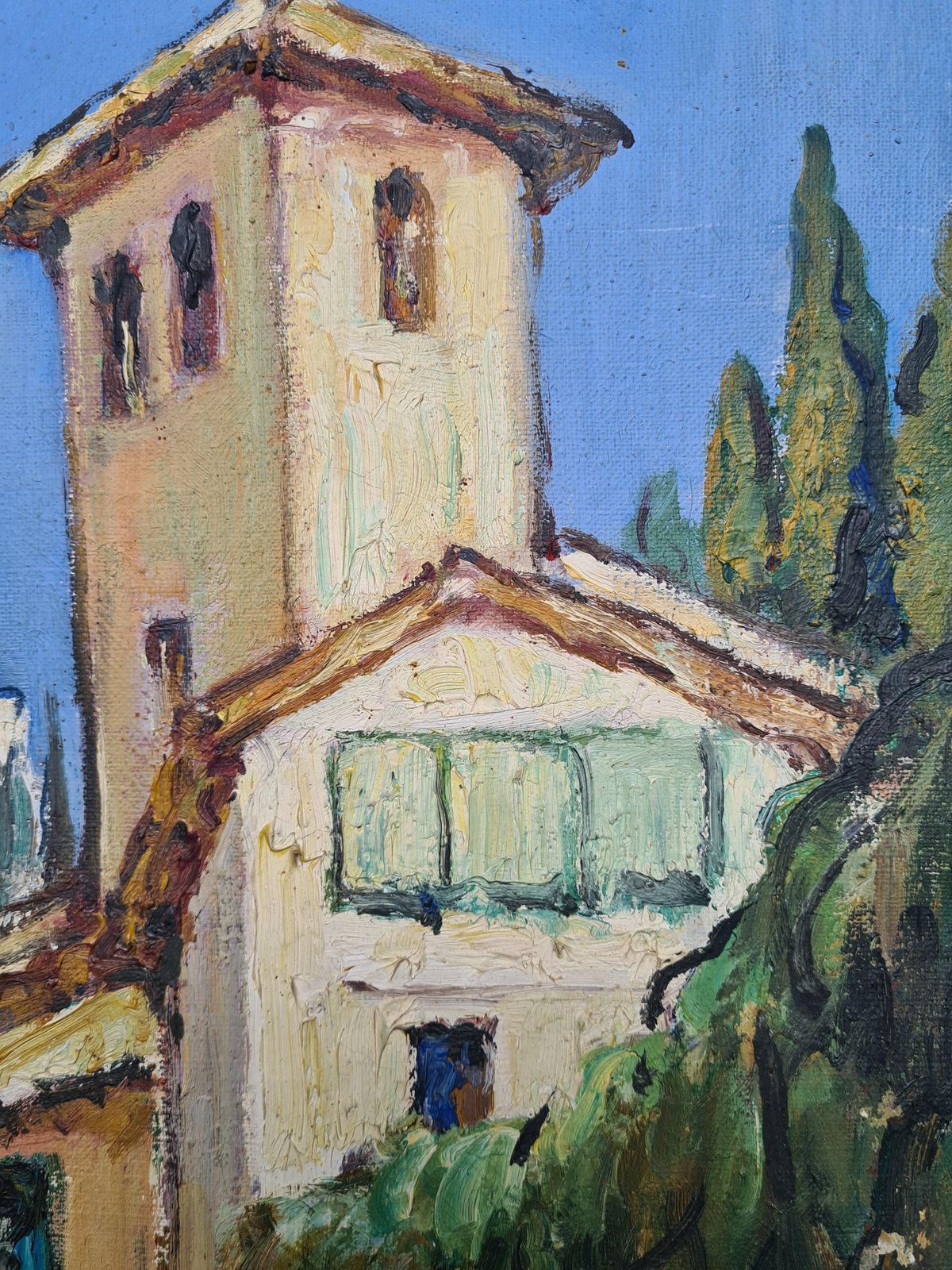 J Georgesmid 20th Century Oil On Canvas View Of Grenada photo Art