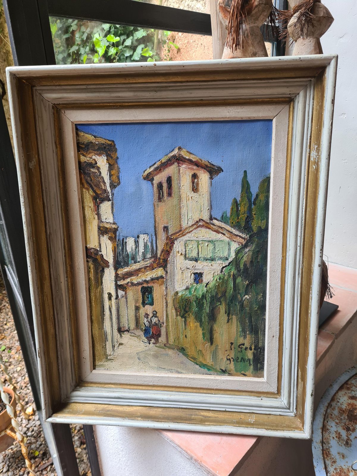 Art J Georgesmid 20th Century Oil On Canvas View Of Grenada photo