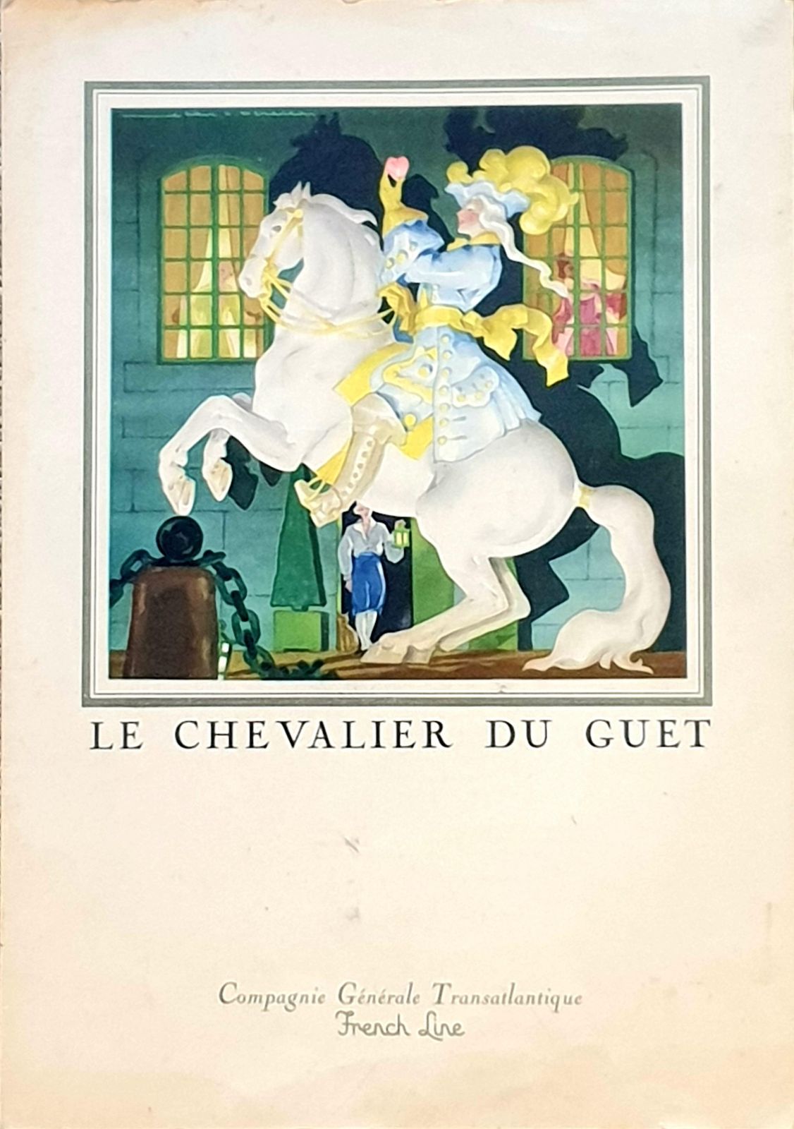 Jean Mercier, Mid Century Original Printed Menu, Transatlantic French Line, 'Ile De France' From 1956