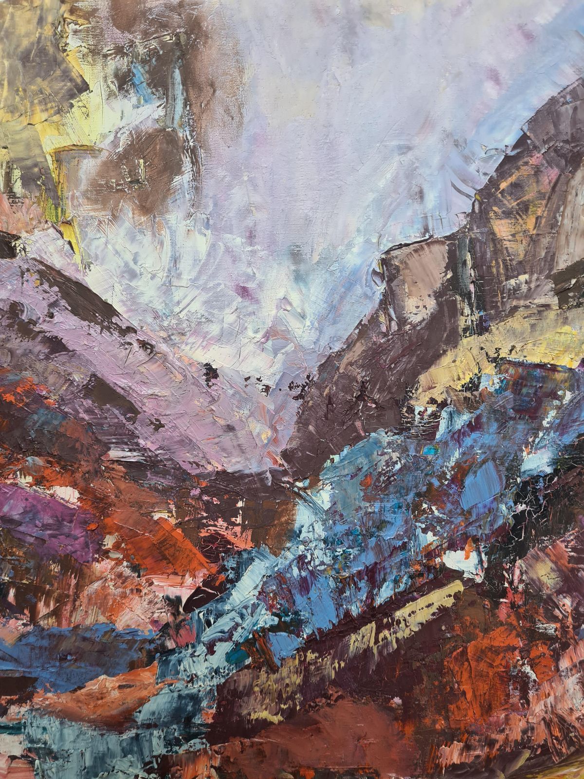 Gisele Grant Gapailmid Century French Expressionist Oil On Canvas, Rêve Mauve1973 photo for sale