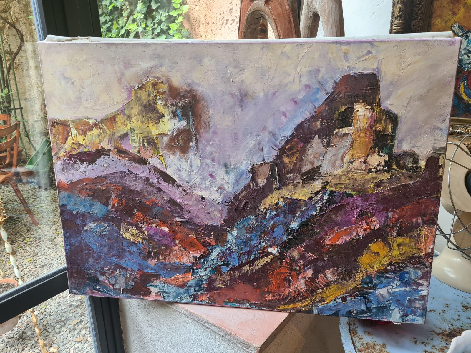 photo for sale Gisele Grant Gapailmid Century French Expressionist Oil On Canvas, Rêve Mauve1973