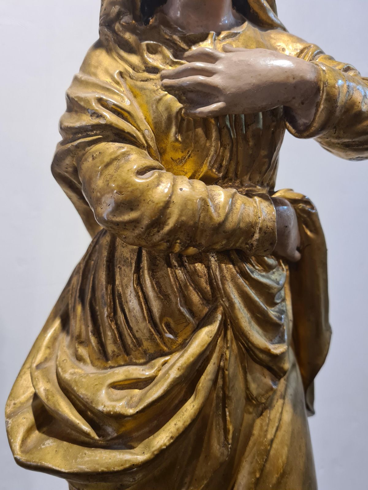 Unknownfrench Polychrome And Gilded Statue Of The Virgin Mary1880s photo for sale