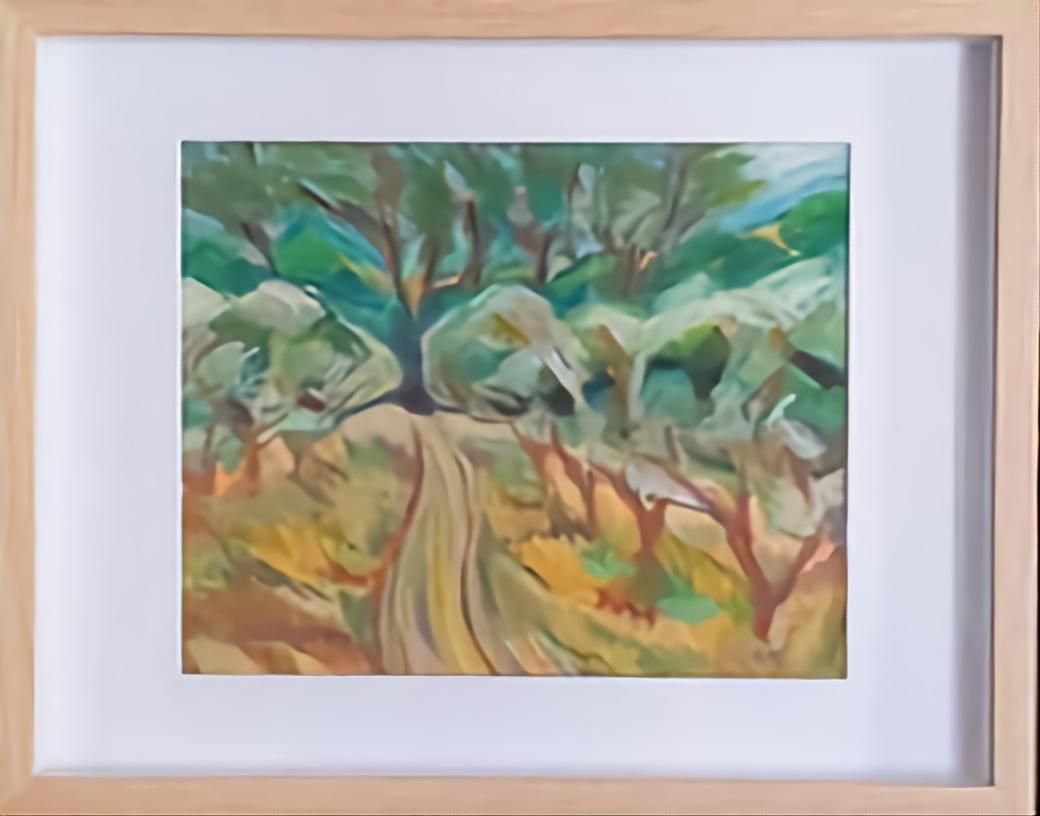 Bernadette Van Baarsen 'Le Chemin Privé B'. Contemporary Fauvist Pastel Landscape.2023 photo furniture