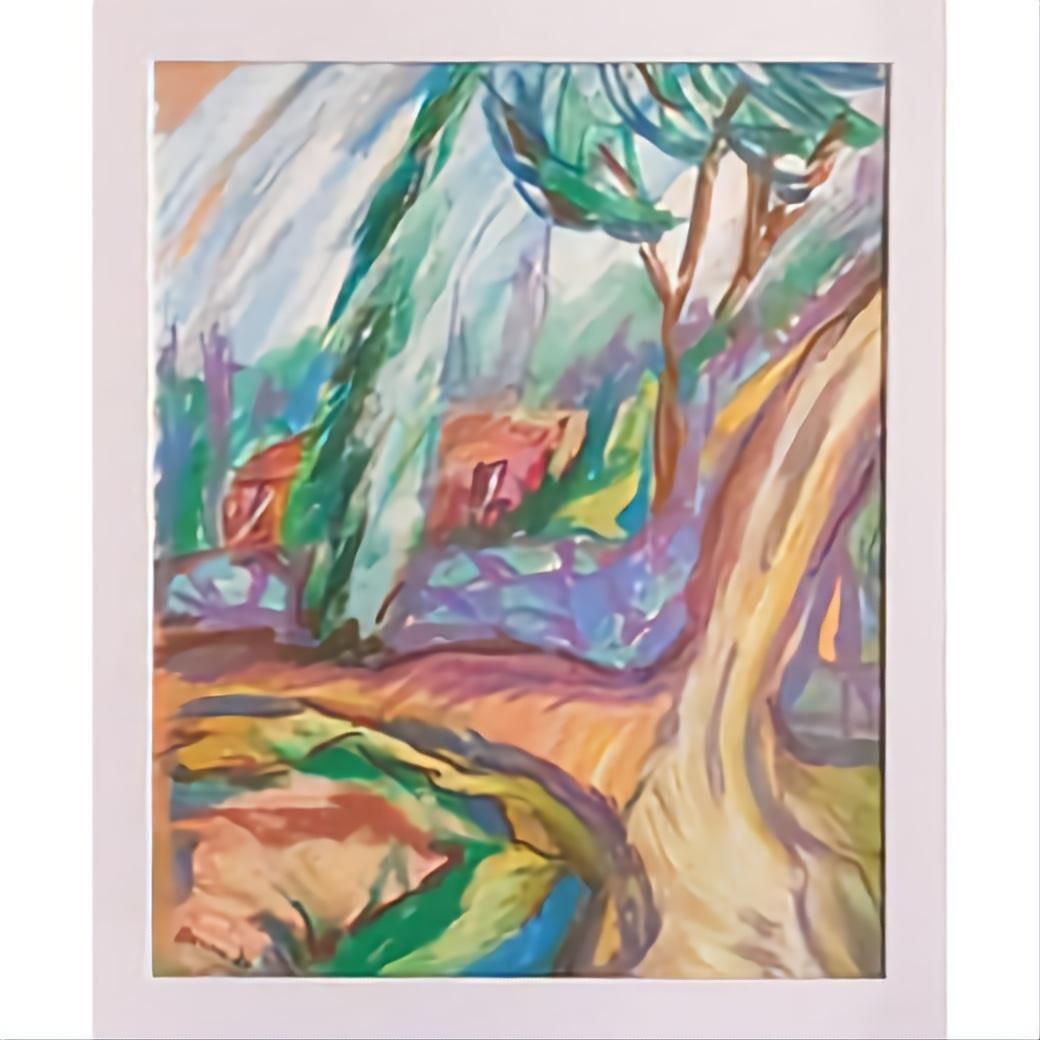 Bernadette Van Baarsen 'Le Petit Chemin'. Contemporary Fauvist Pastel Of A Provençal Landscape.2023 photo furniture