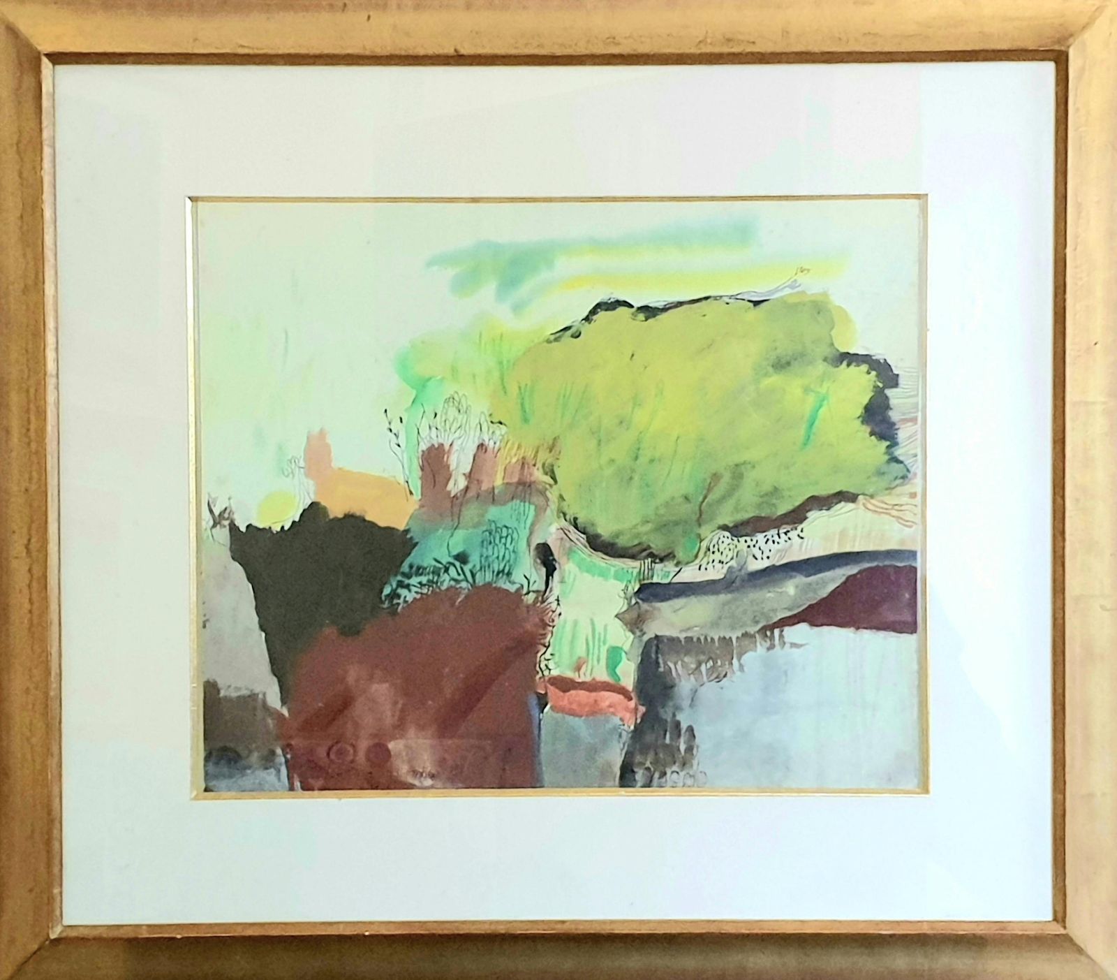 Abstract Expressionist Acrylic And Oil On Paper From 1972 Byjoep Goeting