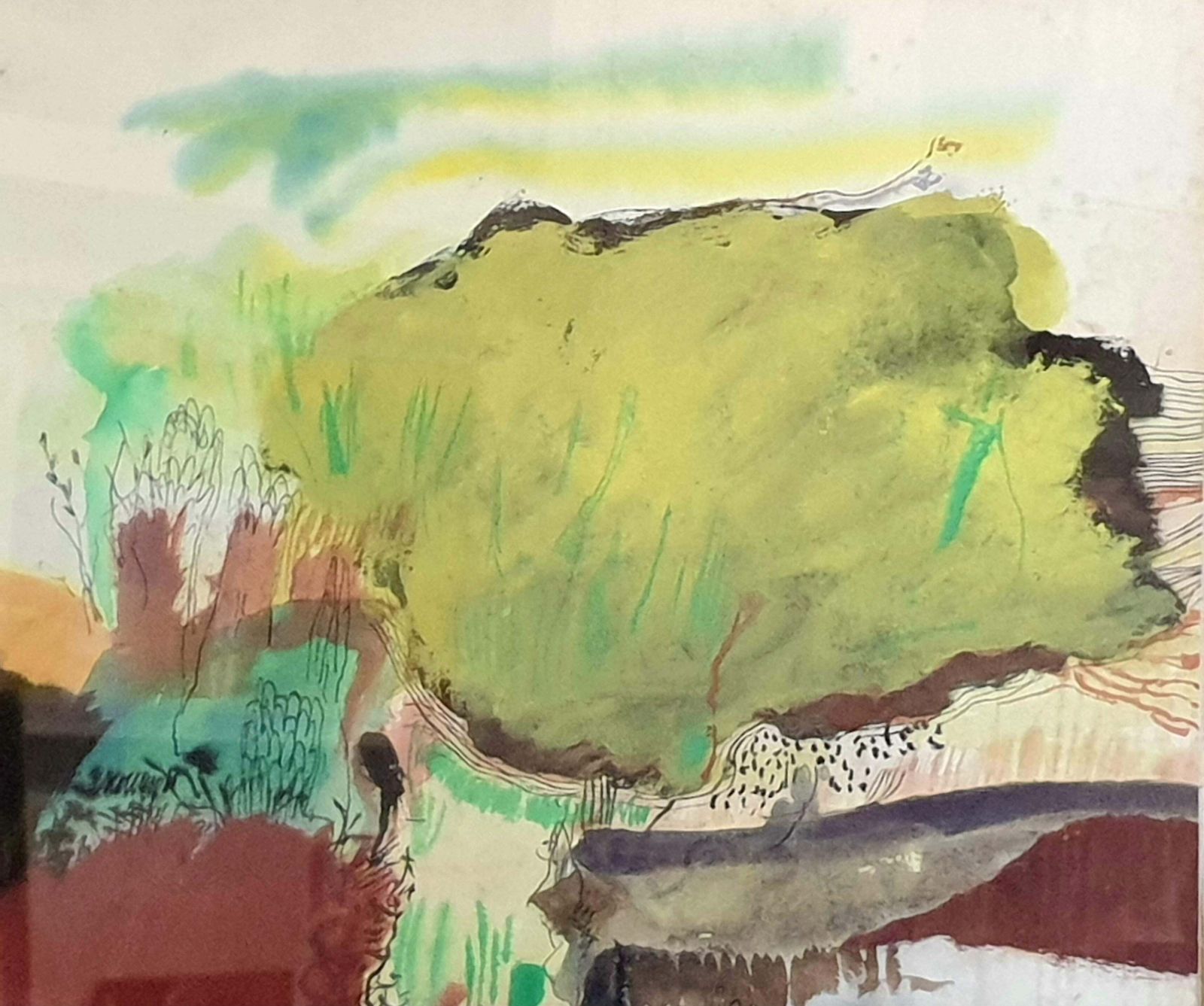 Abstract Expressionist Acrylic And Oil On Paper From 1972 Byjoep Goeting photo for sale
