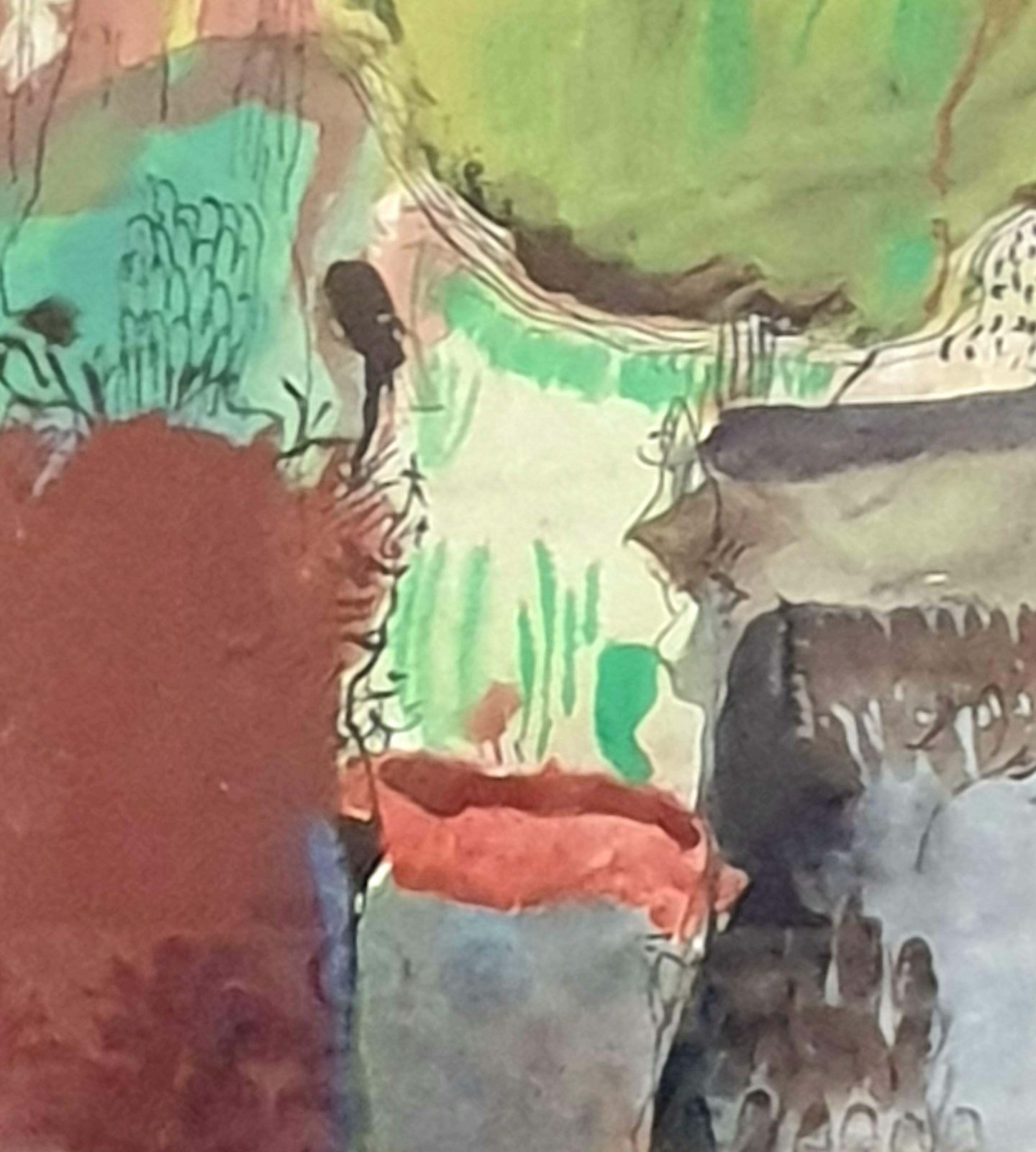 Abstract Expressionist Acrylic And Oil On Paper From 1972 Byjoep Goeting photo vinterior