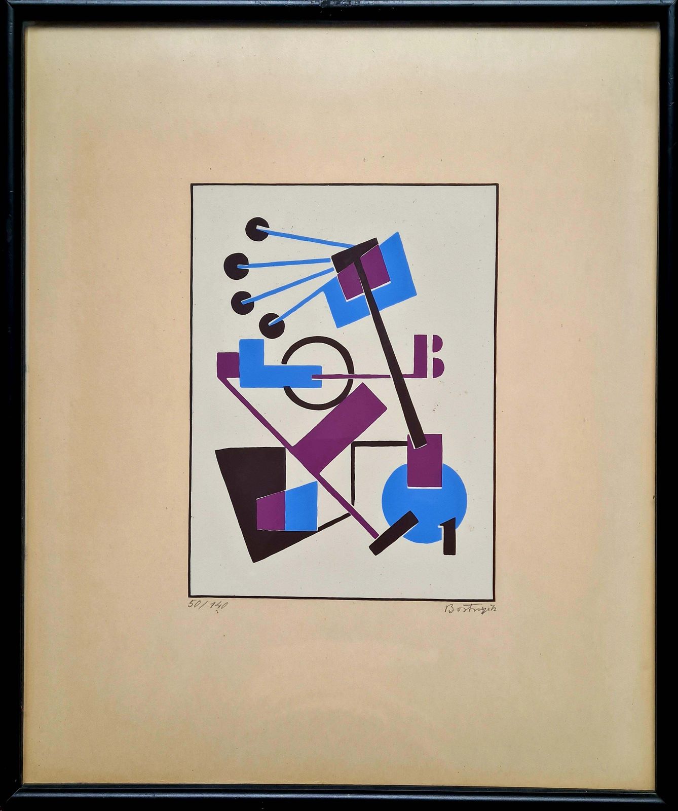 Sándor Bortnyik Constructivist Abstract Lithograph From Album Ma From 1921 (1921/1970) photo furniture