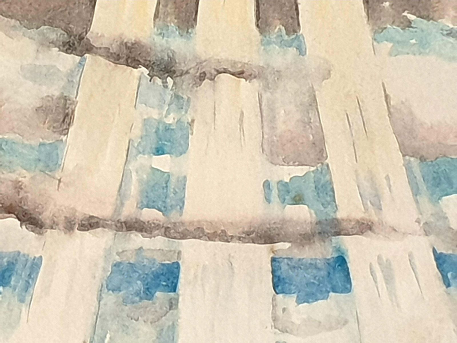 Art Derek Carruthers Late 20th Century Surrealist Gouache On Paper. 'Stones'.1985 photo