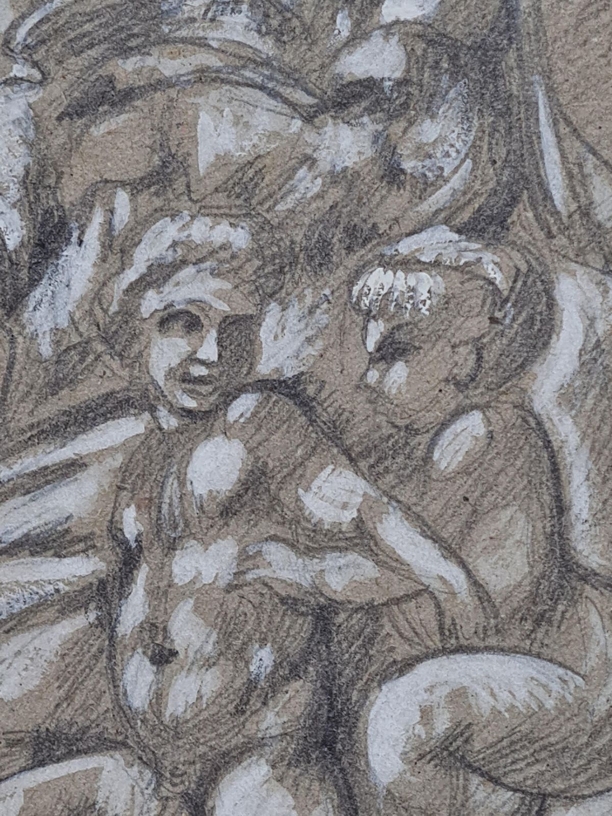 Renaissance Style Drawing Of The Medici Madonna And Cherubs photo for sale