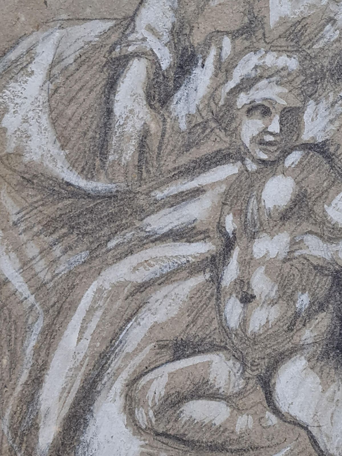 Renaissance Style Drawing Of The Medici Madonna And Cherubs photo Art