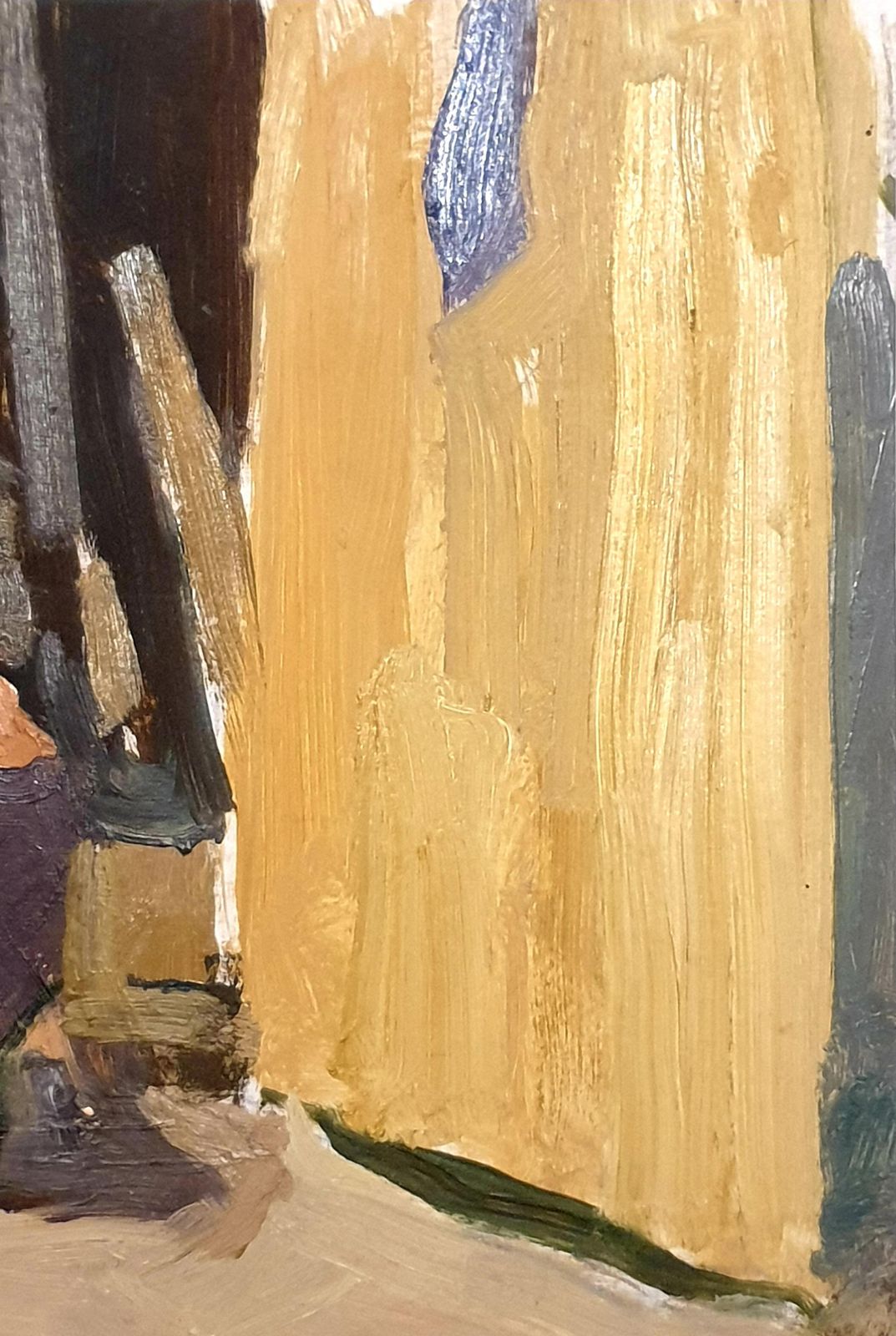 Realist Portrait, Mid Century Oil On Card, The Babushka. Oil. (1963) photo buy