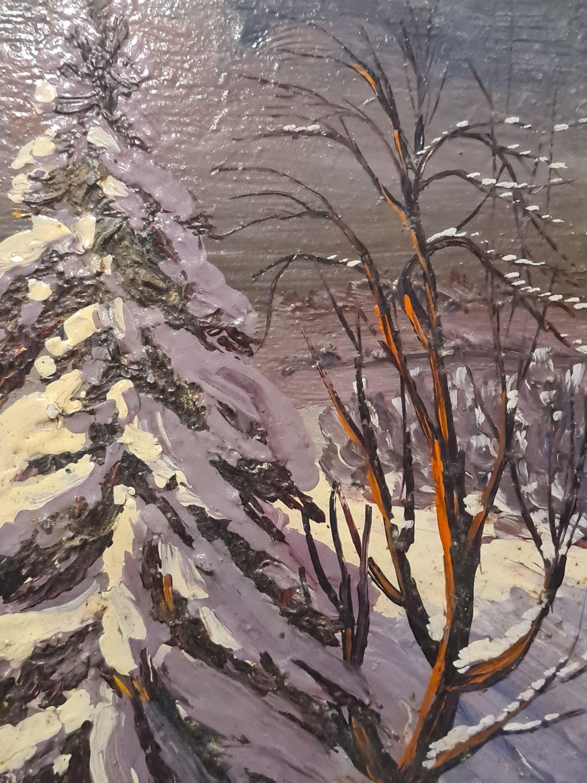 Boggio, Christmas Tree In The Snow. Oil On Board. photo Art
