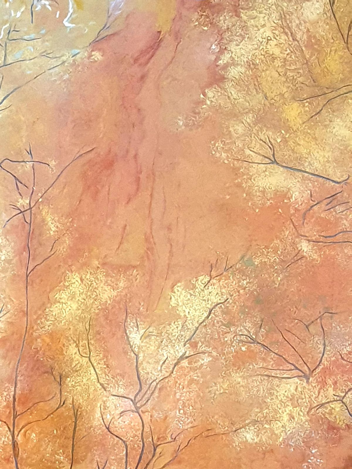 Francis Besson 'Forest In The Fall', Contemporary Impressionist Pastel, Homage To Gustave Klimt2018 photo vintage