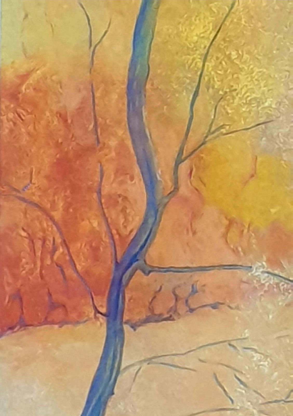 Art Francis Besson 'Forest In The Fall', Contemporary Impressionist Pastel, Homage To Gustave Klimt2018 photo