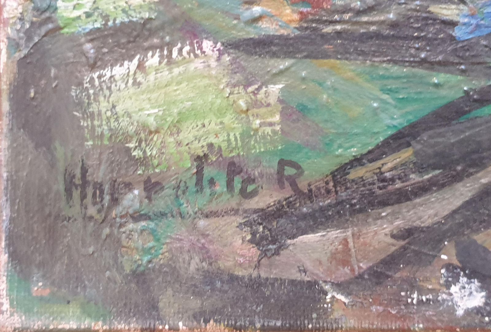 Hyppolite Roger French Mid Century Oil On Canvas, Birds In Flight photo vinterior