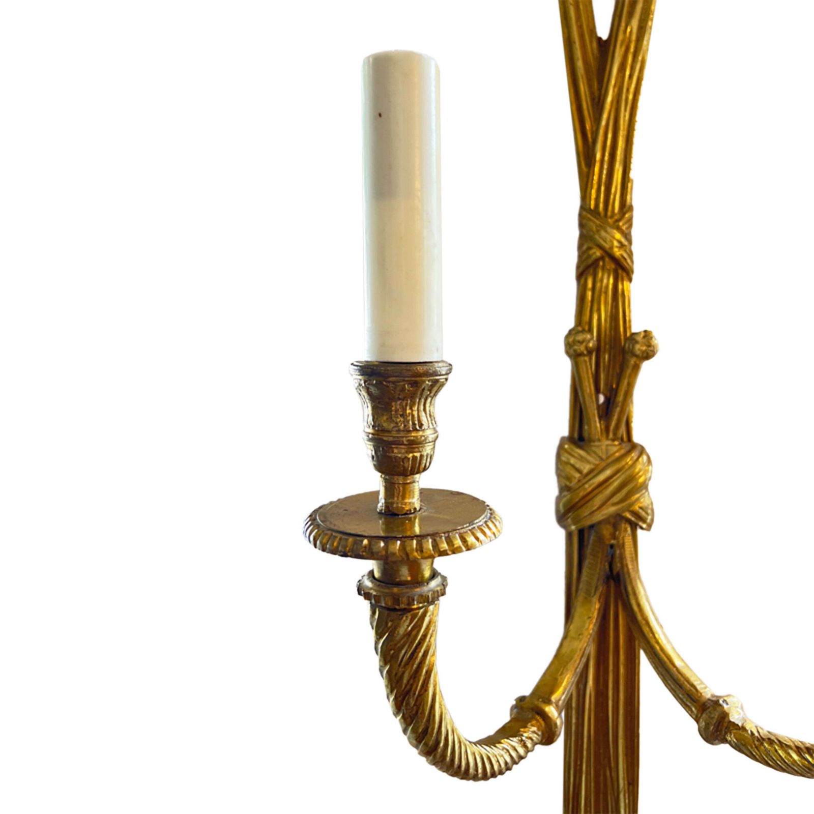 Pair Of Large Gilt Metal French Neoclassic Wall Sconces photo Lighting