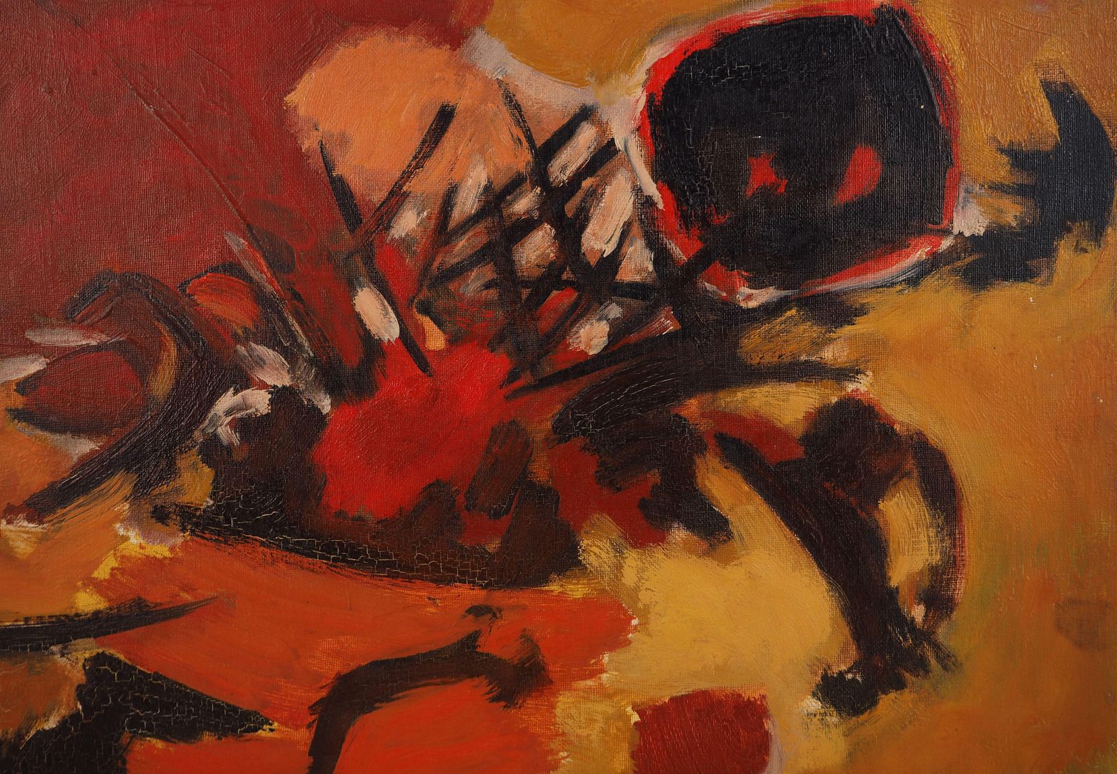 Antonio Guanse Fauvist Still Life With Flowers   Original Oil On Canvas, Signed 1962 photo 756.0